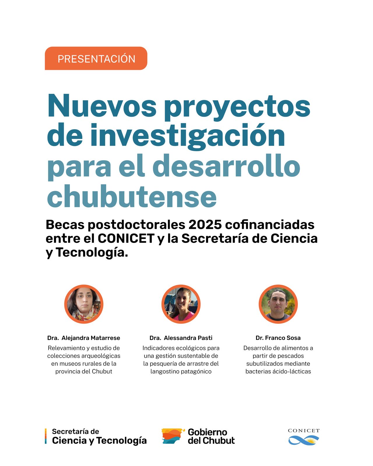 El Gobierno del Chubut fortalece el talento científico con nuevas becas postdoctorales cofinanciadas junto al CONICET