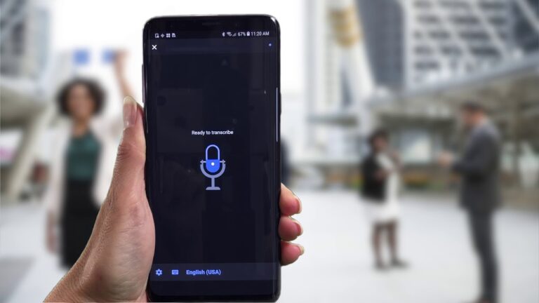 Imagen de la aplicación Transcripción instantánea de Google (Google Live Transcribe)