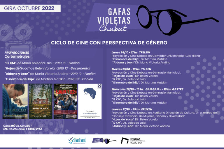 El Ciclo de Cine “Gafas Violetas” realizará una gira por el interior provincial